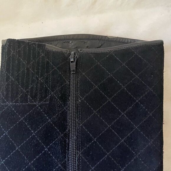 Isaac Mizrahi live black leather riding boots side zipper & top elastic size 9M - Picture 8 of 15